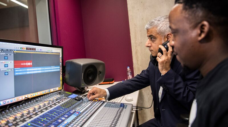 Sadiq visits a project he's funded to support young people through music.