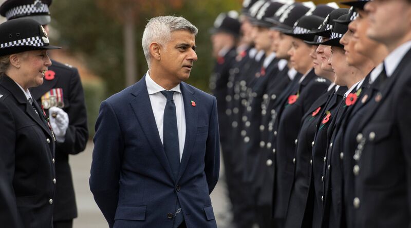 Sadiq speaks to people at the Passing Out Parade.